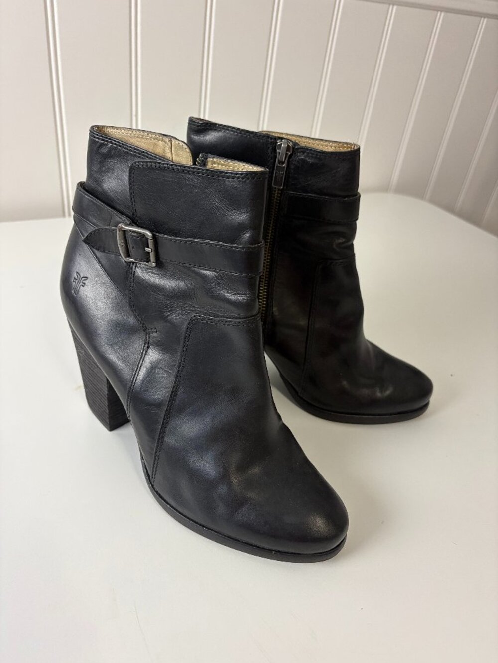 Frye Patty Riding Ankle Black Leather Boots Sz 10 Womens